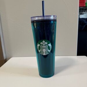 Starbucks 2022 Limited Release Sequin Refillable Lid Customizable Tumbler Teal